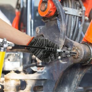 1Pc Grease Gun Kit Fit For 14 Oz Grease Tube 7000 PSI High Pressure Pistol Grip Grease Gun With Lock Coupler 11in Spring Flex Hose Jaw Couplers Sharp Nozzles - Image 4