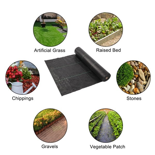 4x100ft Black Weeding Cloth Polyethylene Foldable