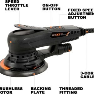Electric 5mm Random Orbital Sander Brushless 350W 3A Multi-function Variable Speed Electric Corded Orbital Sanders Machine With 10 Sanding Paper For Woodworking R7303-5.0mmOrbit - Image 3