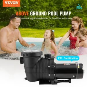 Above Ground Pool Pump, 2 HP, 110 GPM Max Flow Single Speed Swimming Pool Pump, 110V/240V 3450 RPM 59 Ft Max Head Pool Pump With Filter Basket, For Above Ground Pools Hot Tubs Spas - Image 3