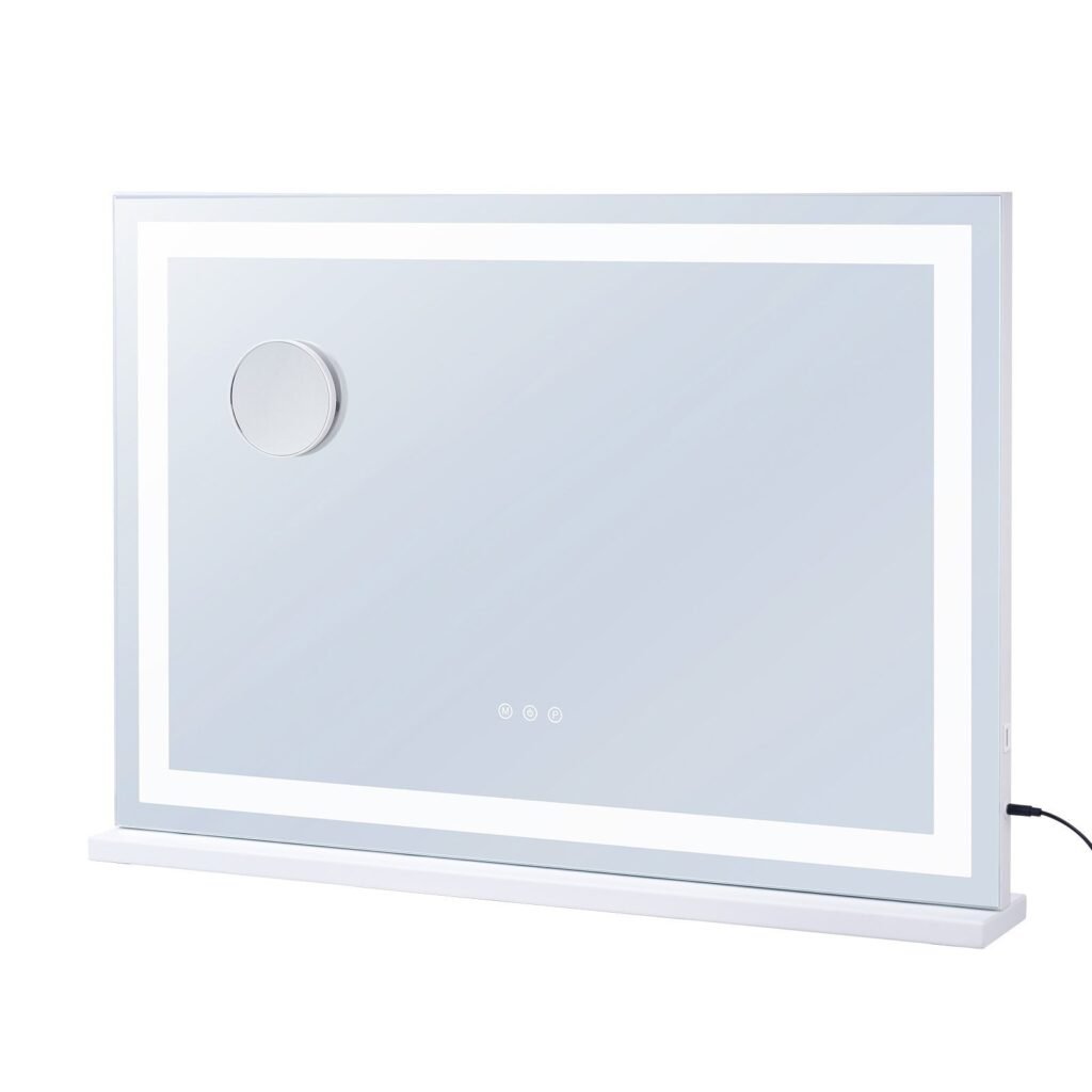 Lighted Makeup Mirror 3 Color Vanity W/ USB Desktop Wall-mount 31.5x21.7in