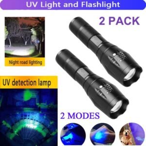 (2 Pack) 2 IN 1 LED Flashlight UV + White Zoomable LED Flashlight Detection Lamp(TK/TMEU For Self-pickup) - Image 6