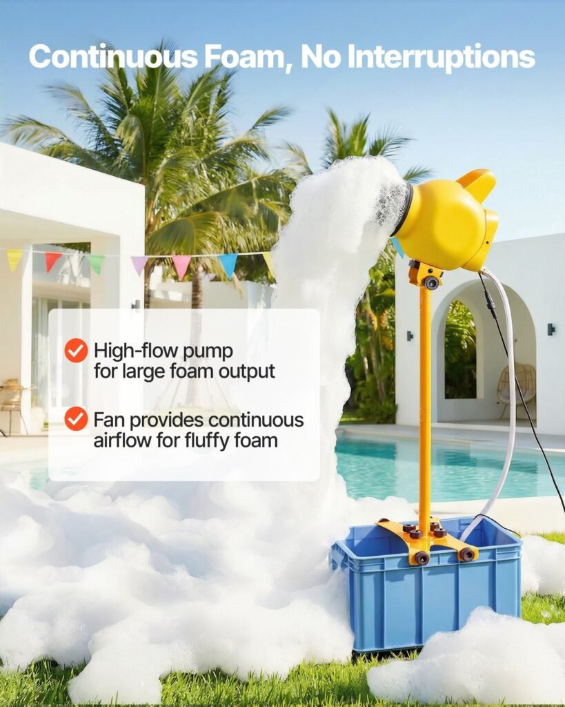 Foam Machine, Adjustable Angle Control Foam Cannon Party Machine, Bubble Cannon With 37QT Water Tank, Stable Vertical Design, Dense Foams Maker For Gatherings, Celebrations & Party