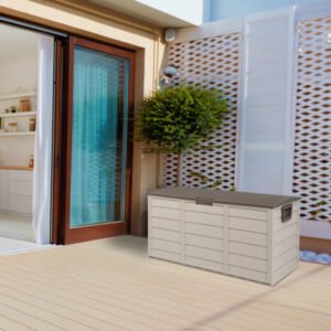 75gal 130lb Brown Plastic Patio Storage Box - Image 5
