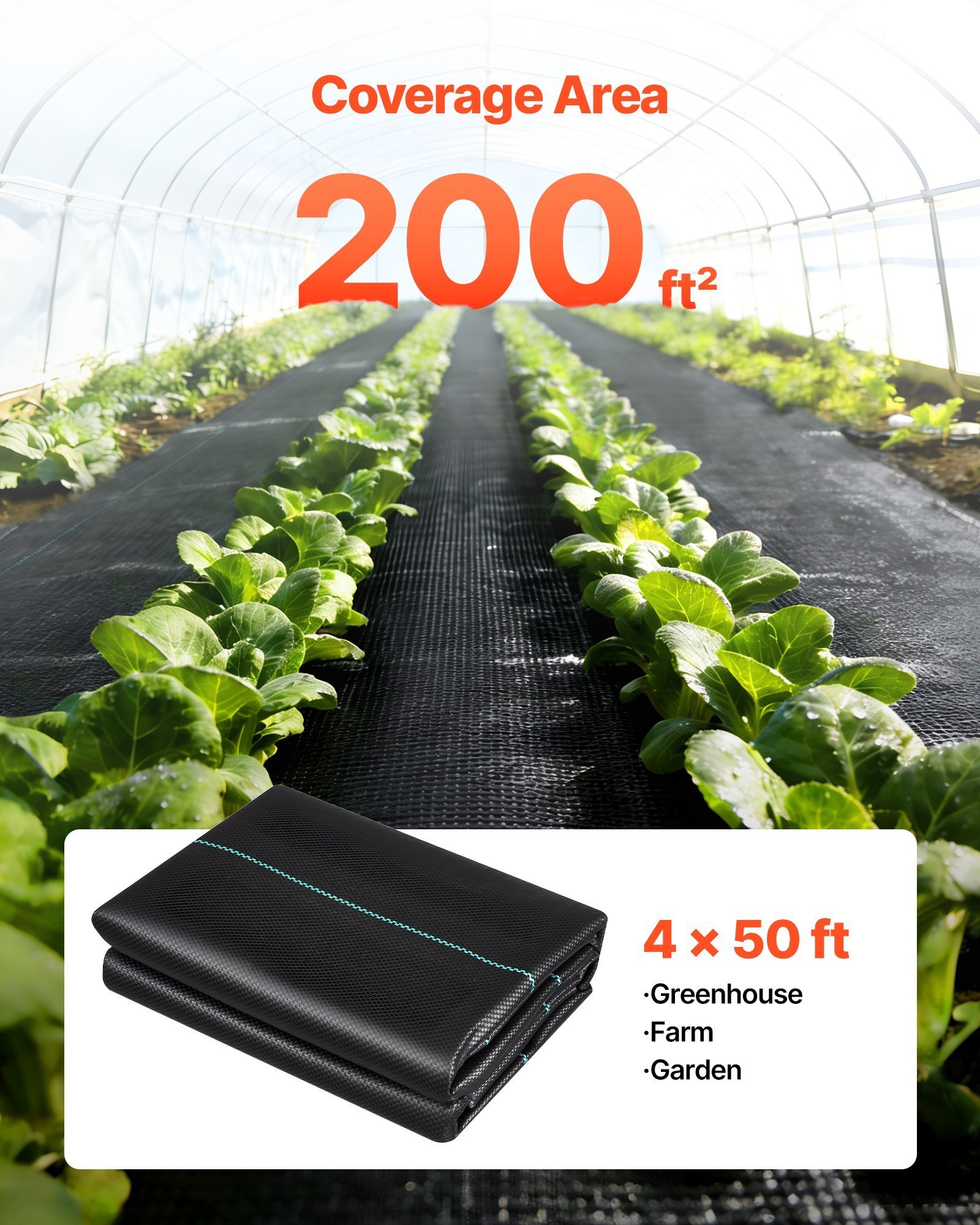 Weed Barrier Fabric Heavy Duty, 2 Packs 4x50FT 3.2oz Weed Blocker Fabric, Woven Landscape Fabrics, Garden Fabrics Weeds Barrier, Weeds Control Ground Cover, Geotextile Webbing, Black - Image 4