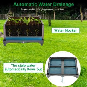 Raised Garden Bed Plant Growth Box With Self-watering System For Garden Patio Balcony Elevated Planter Box For Flowers Vegetables Herbs - Image 5