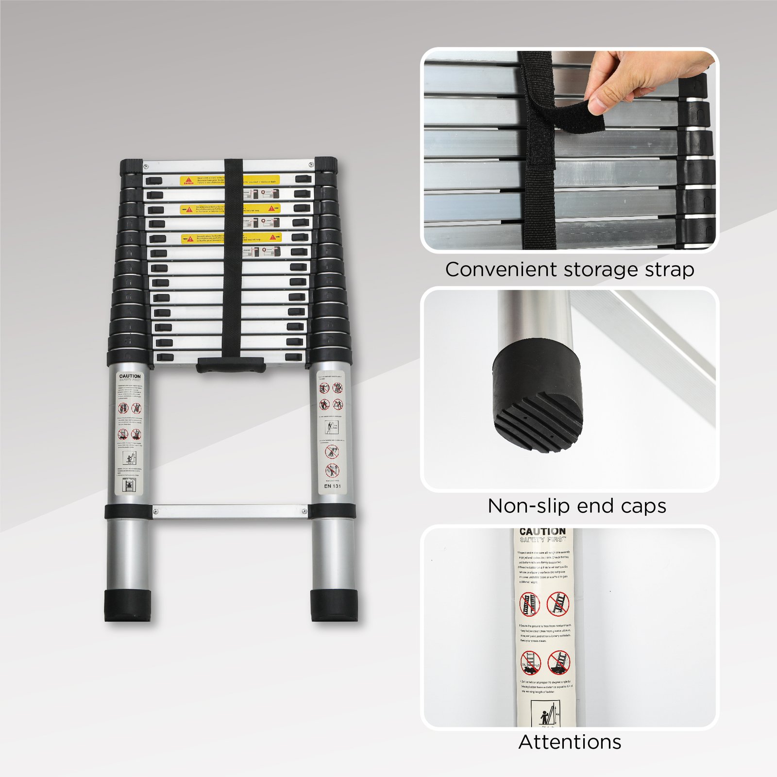 Aluminum Telescoping Ladder For Outdoor Work - Image 5