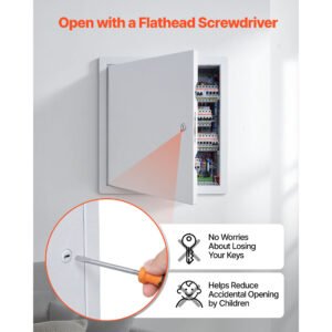 Access Panel For Drywall, 19.2 X 19.2 In Galvanized Steel Access Door, Easy Install Hinged Service Panel With Screwdriver Latch, For Ceiling Plumbing Electrical, 18.4 X 18.4 In Cutout Size White - Image 2