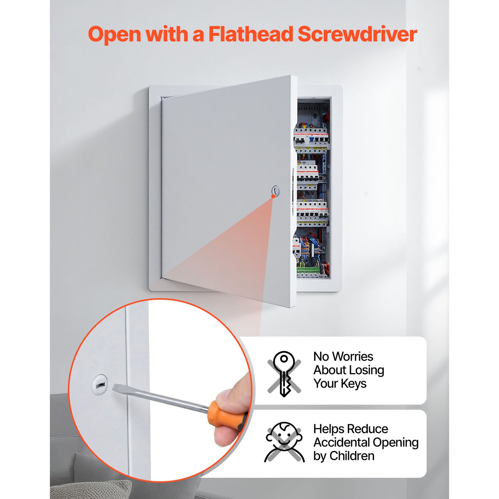 Access Panel For Drywall, 19.2 X 19.2 In Galvanized Steel Access Door, Easy Install Hinged Service Panel With Screwdriver Latch, For Ceiling Plumbing Electrical, 18.4 X 18.4 In Cutout Size White - Image 2