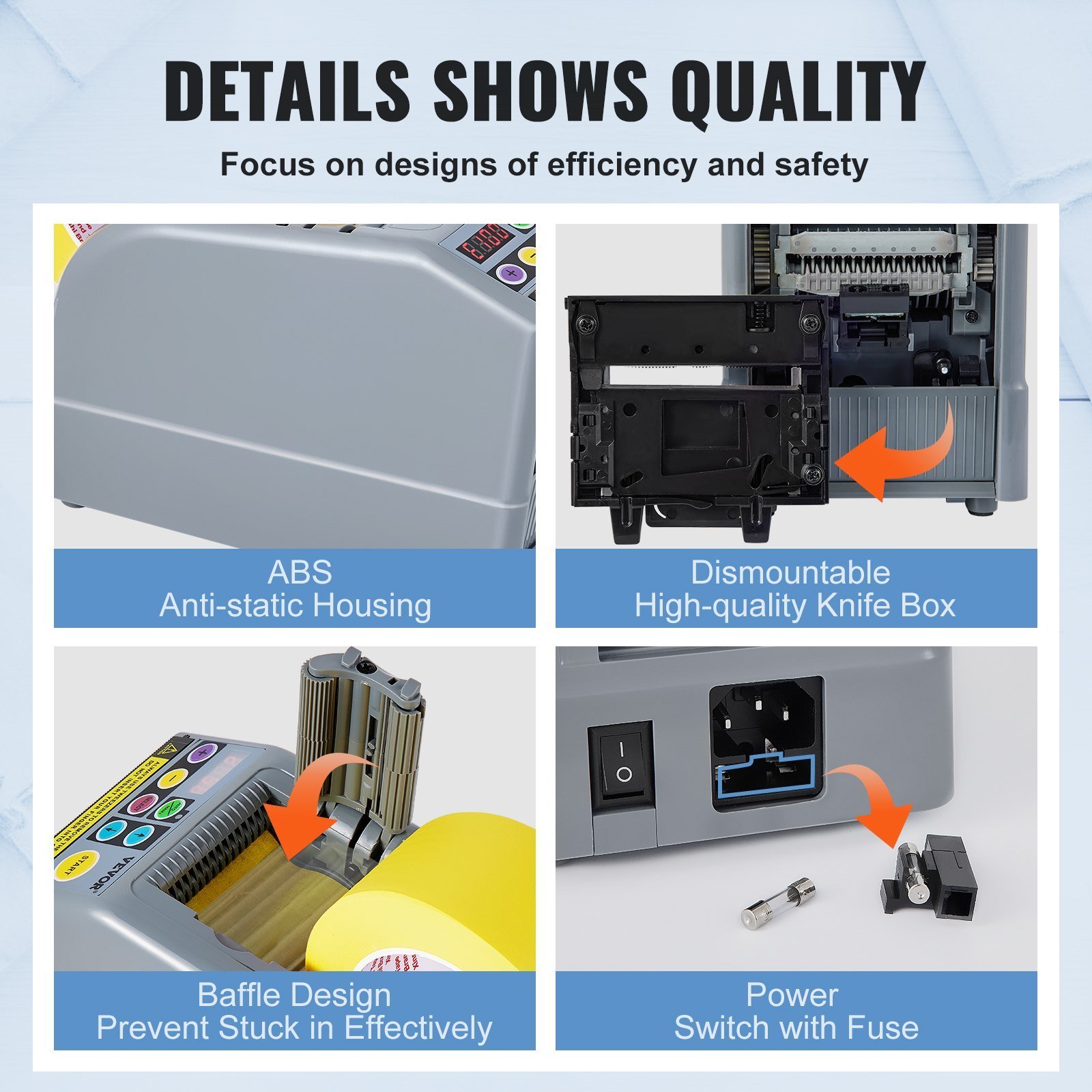 Automatic Tape Dispenser Adhesive Electric Tape Cutter Packaging Machine Tape Cutting Machine 6-60mm Tape Width - Image 2