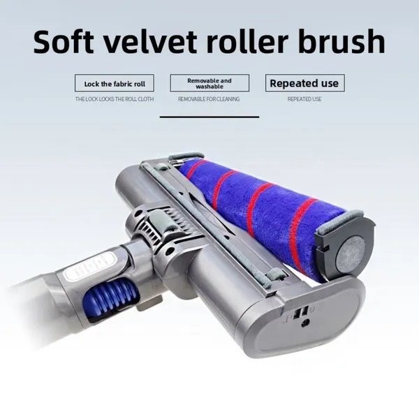 Replacement Turbo Brush For Dyson V6 / DC62 / V6 Series Vacuum Cleaners - Compatible Cleaning Head For Hard Floors & Carpets | Rotating Brush Roll For Thorough Dust Removal