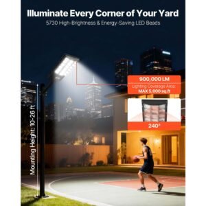 12000W Solar Street Light Outdoor, 900000LM, Commercial Parking Lot Light Dusk To Dawn, LED Flood Security Lamp With Motion Sensor, IP65 Waterproof Wide Angle Outdoor Lighting, For Driveway Yard - Image 4