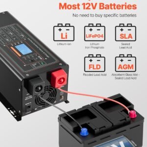 2000W Pure Sine Wave Inverter Charger DC 12V To AC 120V Power Inverter - Image 5