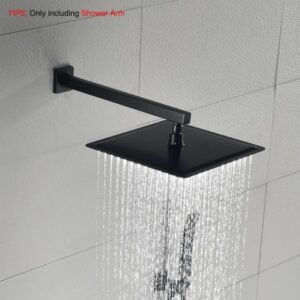 Shower Arm With Flange, 1/2 NPT Tapered Threads, Rain Shower Head Arm, Wall Mount Shower Extension Arm - Image 3