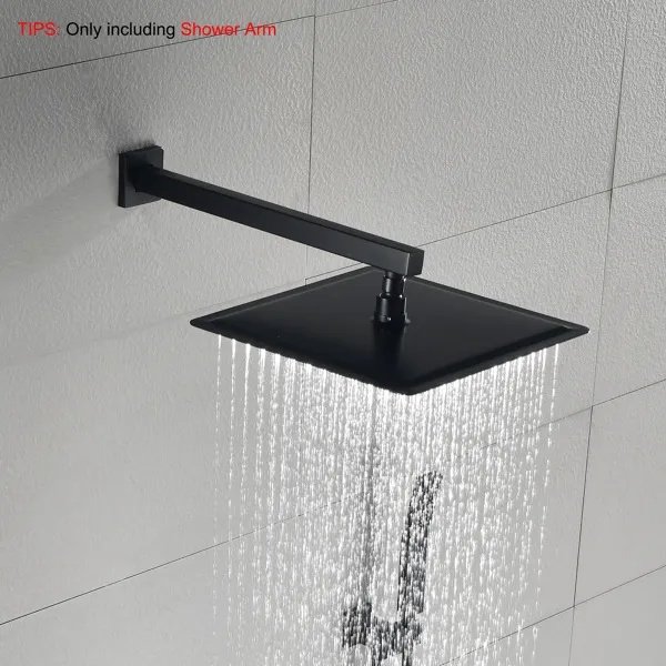 Shower Arm With Flange, 1/2 NPT Tapered Threads, Rain Shower Head Arm, Wall Mount Shower Extension Arm