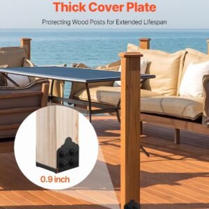 2 Pack 8x8 Post Base Brackets Wood Fence Post Anchor Inner Size 7.9x7.5 Inch - Image 4