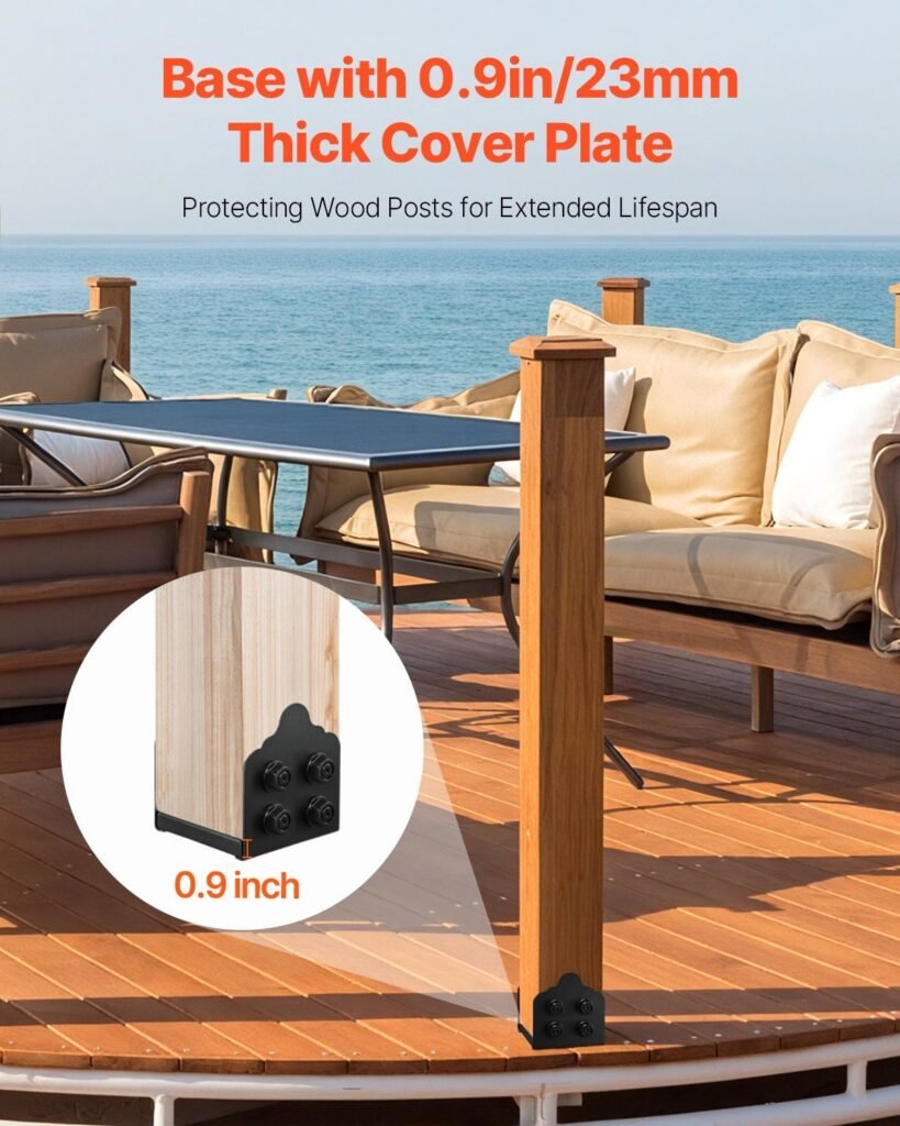 2 Pack 8x8 Post Base Brackets Wood Fence Post Anchor Inner Size 7.9x7.5 Inch