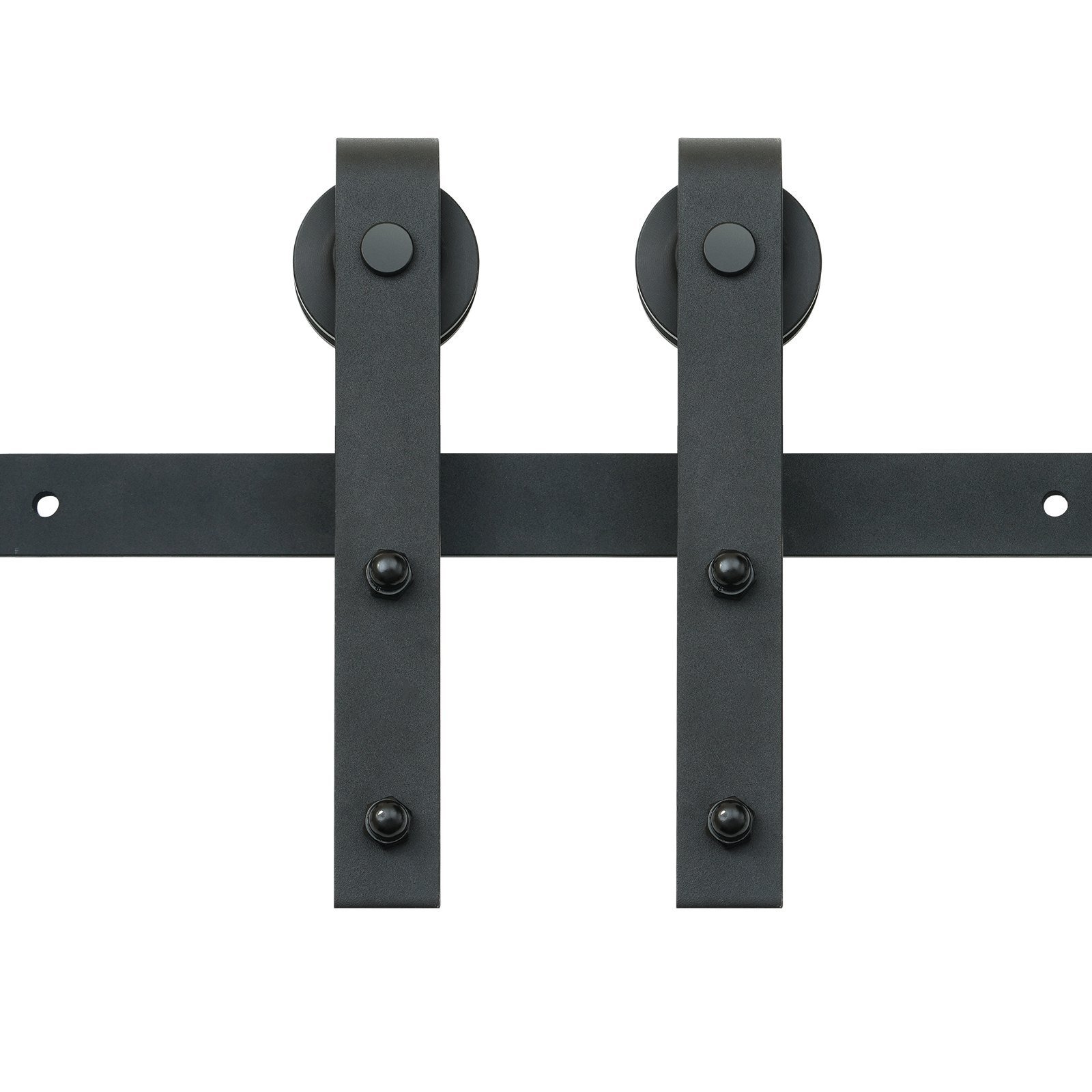 8FT Sliding Barn Door Hardware Kit, 330LBS Loading Heavy Duty Barn Door Track Kit For Single Door, Fit 3.7-4.3FT Wide And 1.3"-1.8" Thick Door Panel, With Smooth & Silent Pulley (J Shape) - Image 1