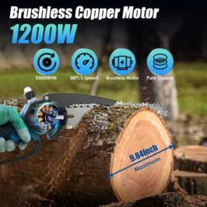 2-IN-1 Cordless Pole Saw And Mini Chainsaw With Extension Pole 21V Battery 8' Electric Brushless Pole Chainsaw With Auto Oiler Safety Switch 6.4LBS Lightweight For Tree Trimming - Image 5