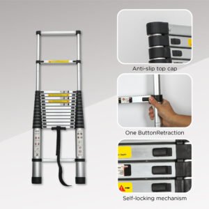 Aluminum Telescoping Ladder For Outdoor Work - Image 3