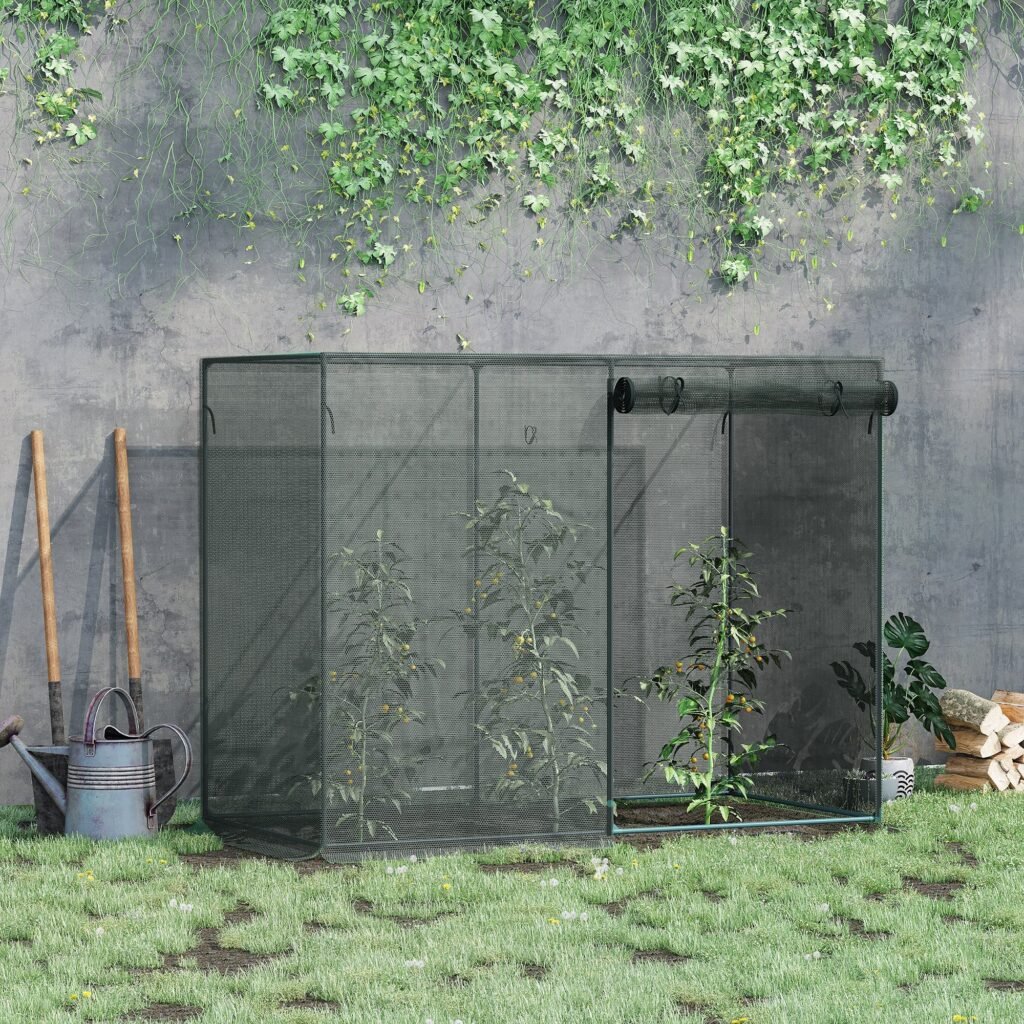 6 x 3ft Crop Cages for Garden, Plant Protectors from Animals, Storage Bag and 6 Ground Stakes, Black