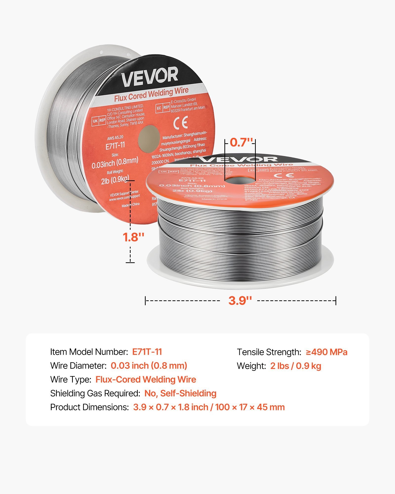 Flux Core MIG Welding Wire, E71T-11 0.03-inch 2 LBS, Gasless Mild Steel Welding Wire With Low Spatter For All Position Arc Welding, Self-Shielded For Outdoor Use - Image 6