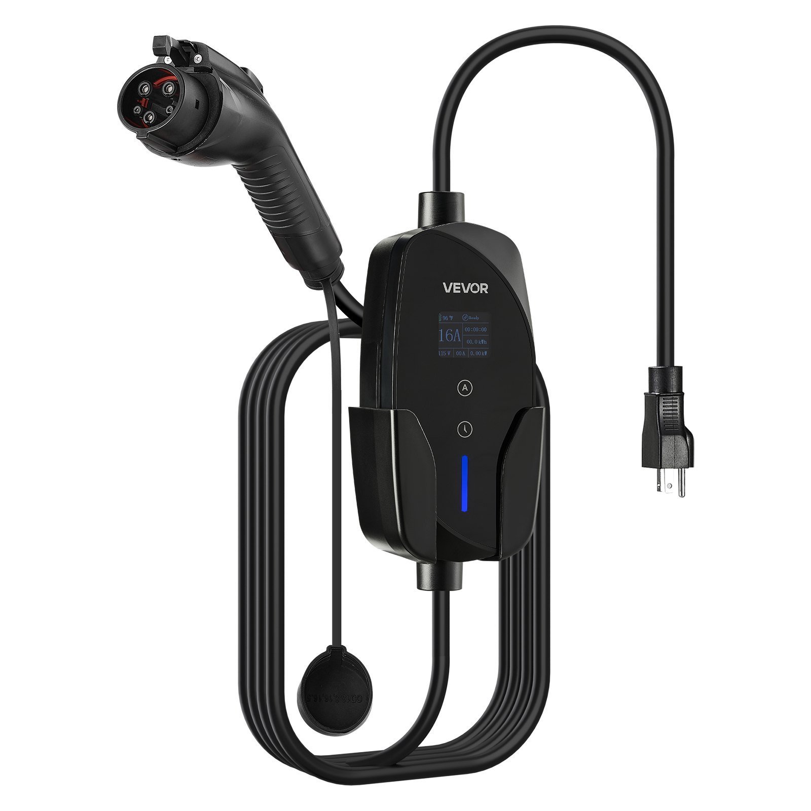 Level 1&2 EV Charger Portable Charger 16A Adjustable Current 120V 240V With LCD - Image 1