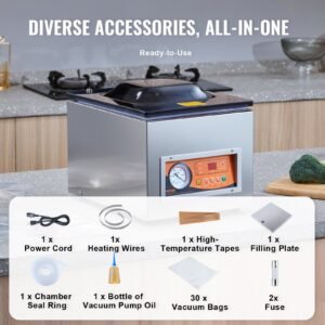 Chamber Vacuum Sealer, 260W Sealing Power, Vacuum Packing Machine For Wet Foods, Meats, Marinades And More, Compact Size With 10.2' Sealing Length, Applied In Home Kitchen And Commercial Use - Image 4