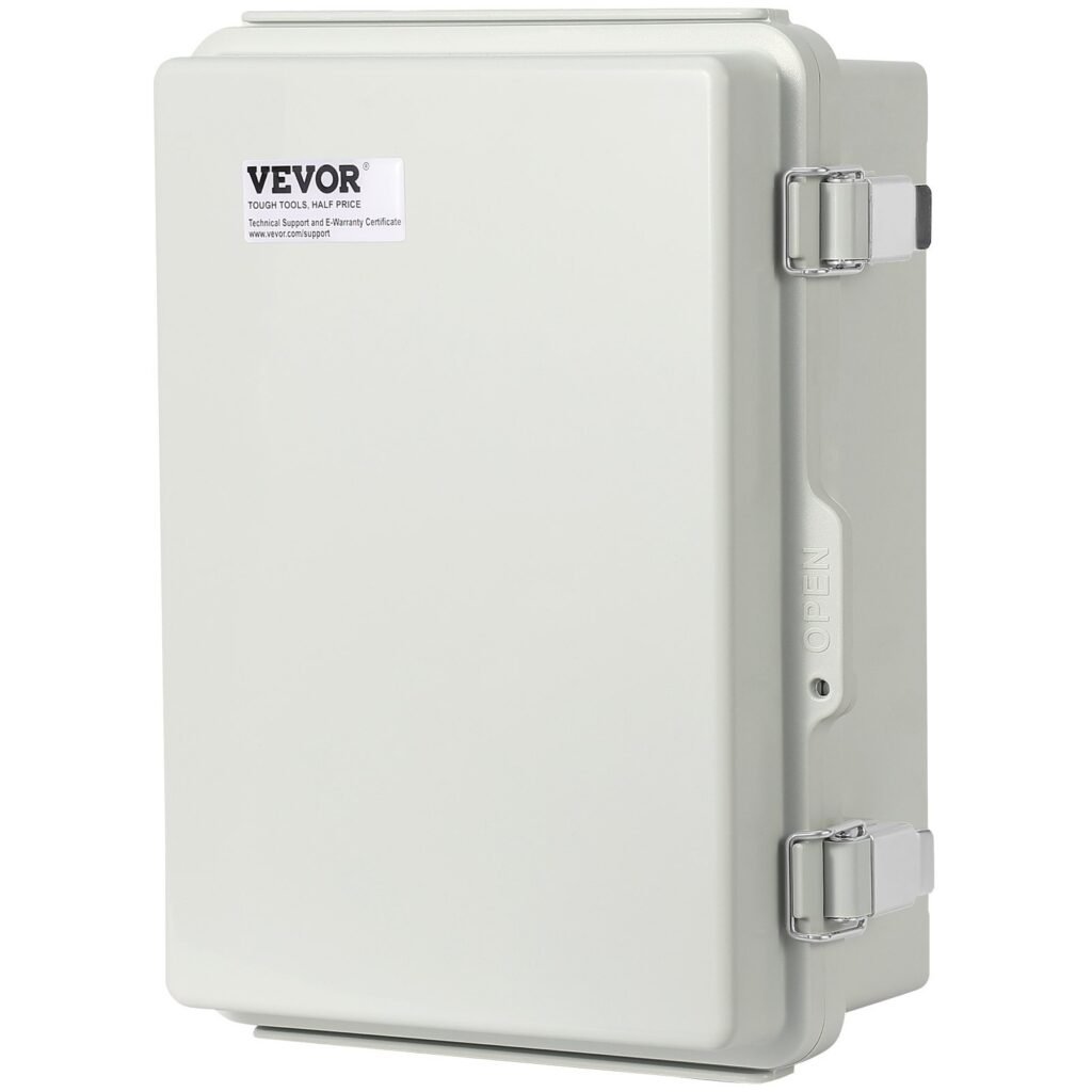 Outdoor Electrical Junction Box, 16.93 X 12.99 X 7.09 In, ABS Plastic Electrical Enclosure Box With Hinged Cover Stainless Steel Latch, IP67 Dustproof Waterproof For Outdoor Electrical Projects
