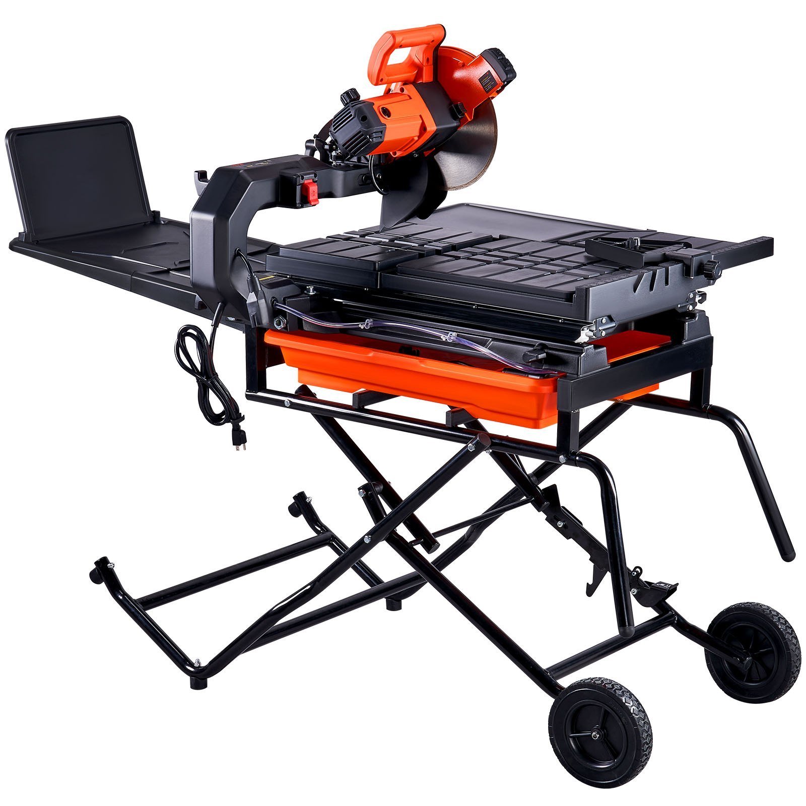 Wet Tile Saw With Stand, 10-inch 65Mn Steel Blade, 4500 RPM Motor, Tile Cutter Wet Saw With Water Reservoir And Casters, 0-45 Degrees Miter Angle For Cutting Tiles, Floor Tiles, And Stones - Image 1
