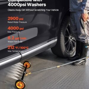 24' Pressure Washer Undercarriage Cleaner With 2 Wheels 2 Extended Wands - Image 5