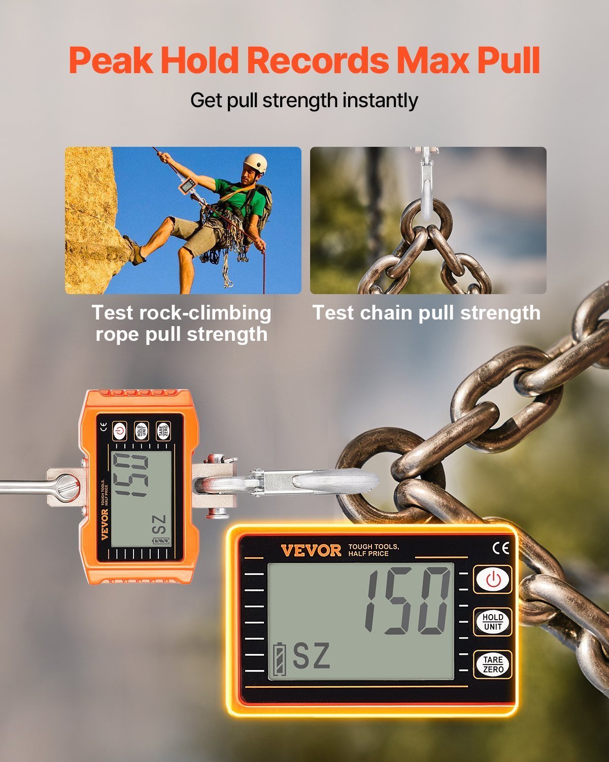 Digital Crane Scale Industrial Hanging Scale 2200 Lbs/1000 Kg Heavy Duty Scale - Image 3