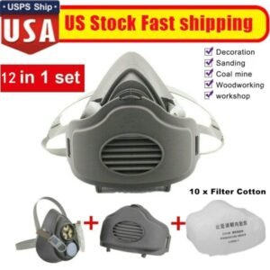Reusable Half Face Cover Respirator Dust Mask For Woodworking Painting Welding-Logistics Only For USPS. TK And TMEU Only For Self-pickup - Image 1
