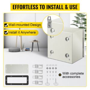VEVOR NEMA Steel Enclosure,  NEMA 4X Steel Electrical Box, IP66 Waterproof & Dustproof, Outdoor Indoor Electrical Junction Box - Image 3