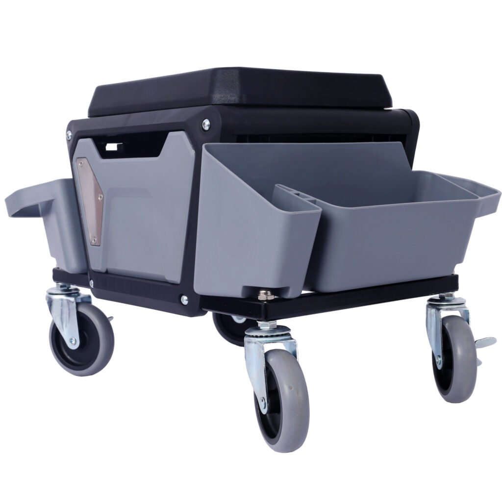 Heavy Duty Mechanic Stool, 330 Lbs Weight Capacity, Garage Stool With Wheels