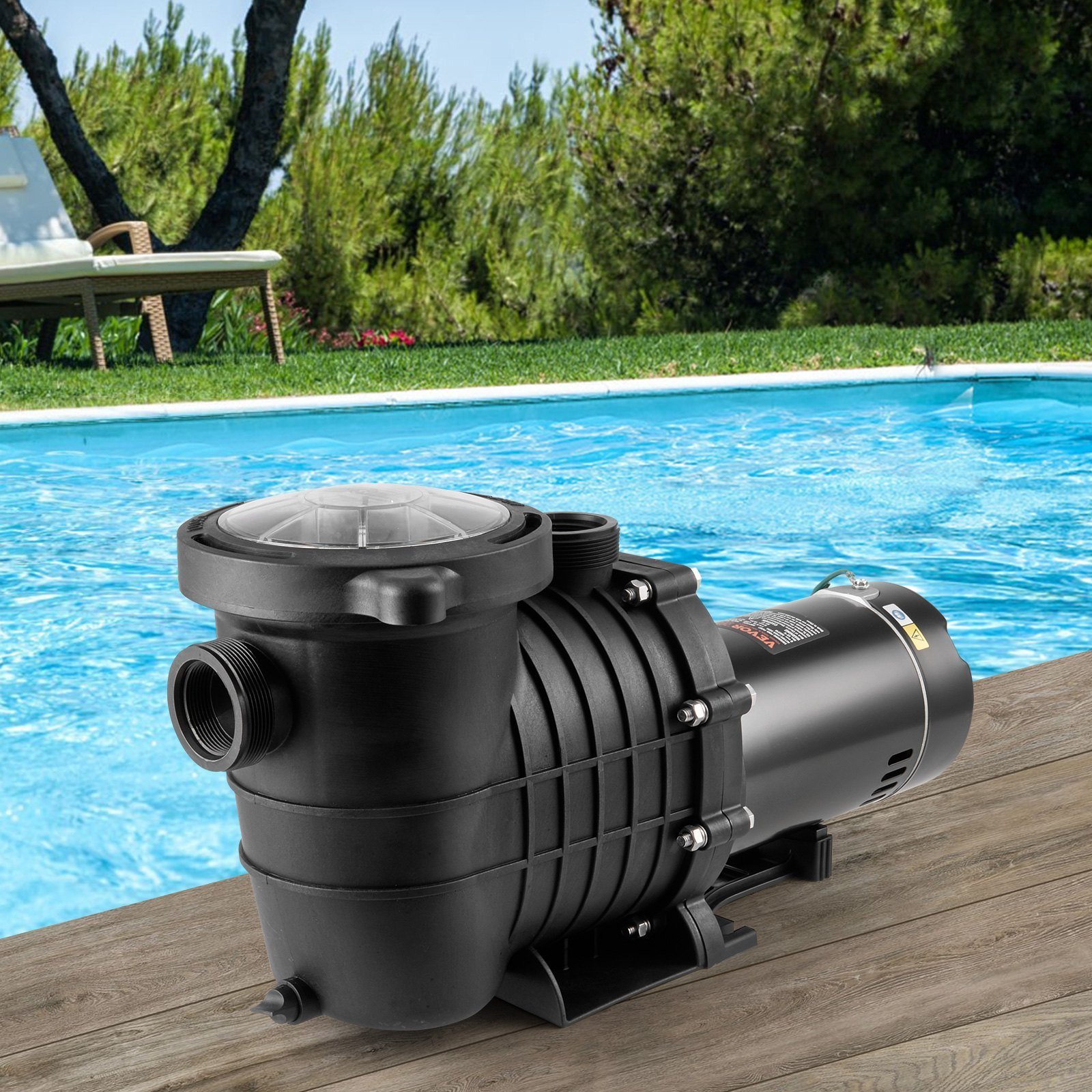 Above Ground Pool Pump, 1HP, 80 GPM Max. Flow Single Speed Swimming Pool Pump, 110V/240V 3450RPM 34.4ft Max. Head Pool Pump With Filter Basket, For Above Ground Pools Hot Tubs Spas - Image 6