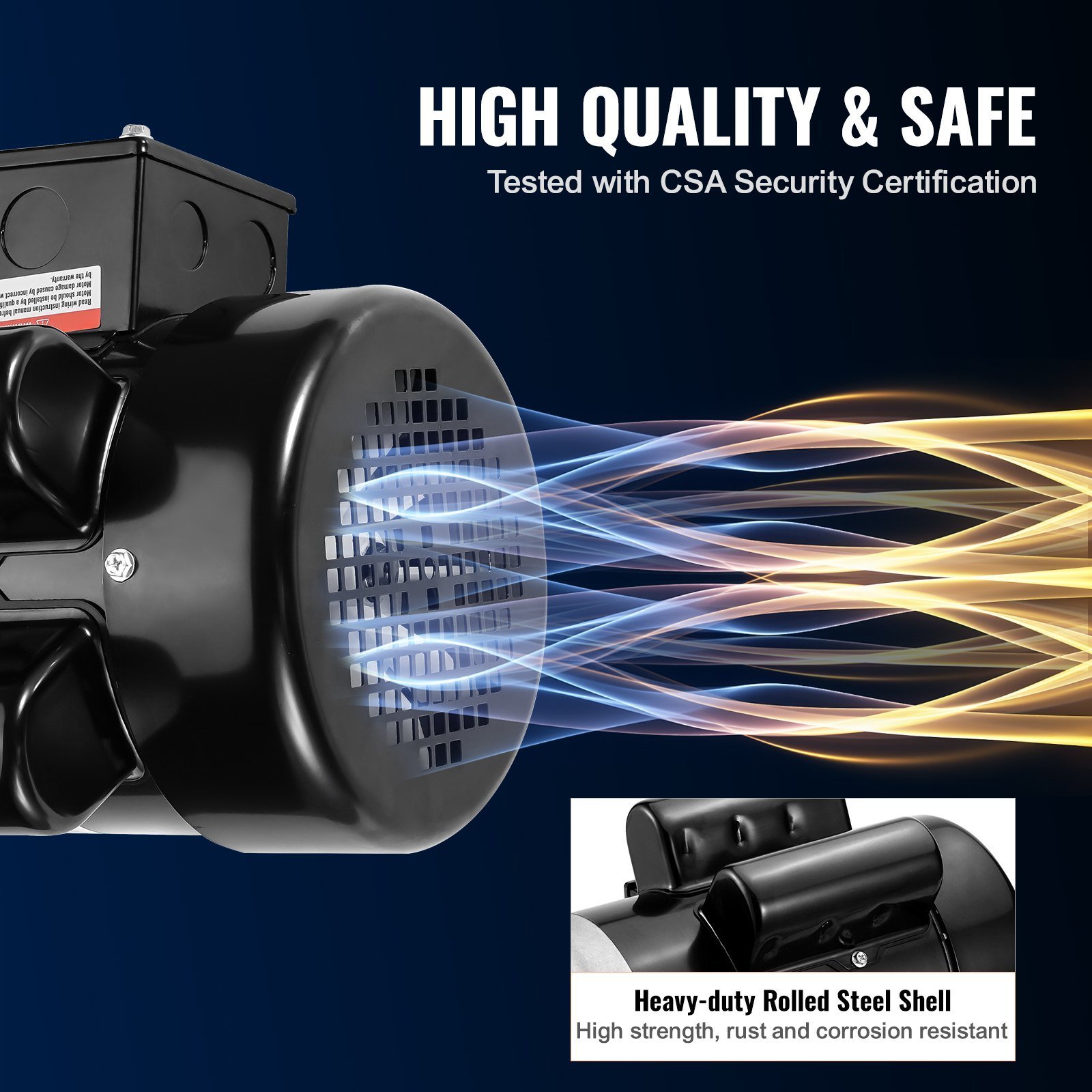 1.5HP Electric Motor 3450 Rpm, AC 115V/230V, 56 Frame, Air Compressor Motor Single Phase, 5/8' Keyed Shaft, CW/CCW Rotation For Agricultural Machinery And General Equipment - Image 2