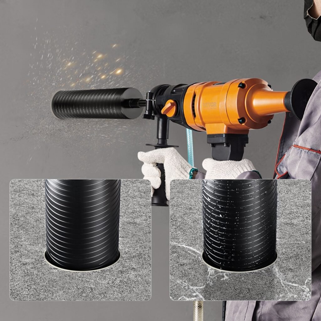 Core Drill Bit, 4' Wet/Dry Diamond Core Drill Bits For Brick And Block, Concrete Core Drill Bit With Pilot Bit Adapter And Saw Blade, 9.5' Drilling Depth, 5/8'-11 Inner Thread, Laser Welding