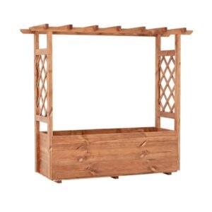 Natural Pine Wood Raised Garden Bed, 100% Solid Pine Construction & Hanging Roof Design - Image 2
