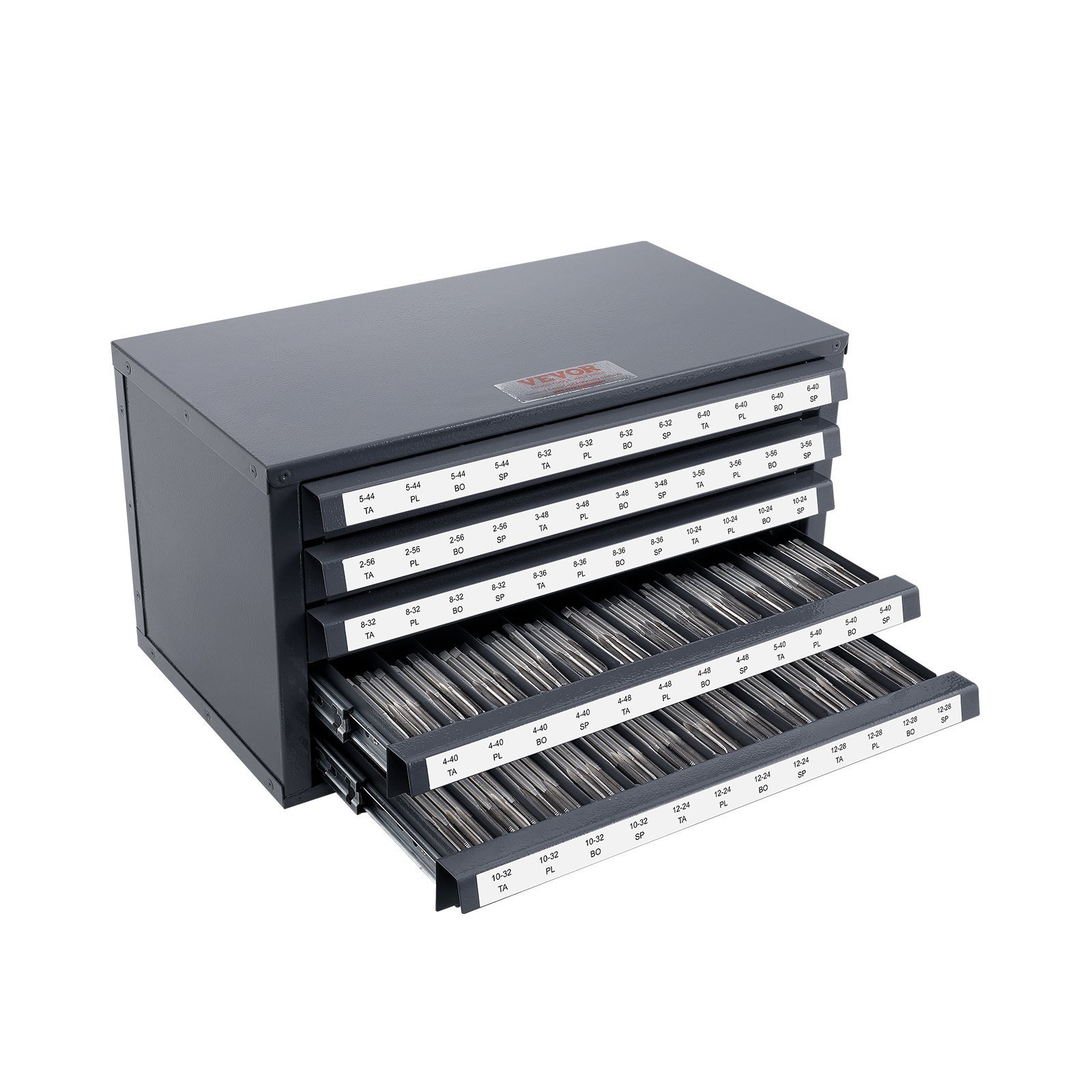 Tap Dispenser Cabinet, Five-Drawer Tap Organizer Cabinet For #2-56-#12-28 Steel Tap Dispenser Organizer Cabinet With Labels, 60-Compartment Stackable Tap Cabinet For Tap Storage - Image 1