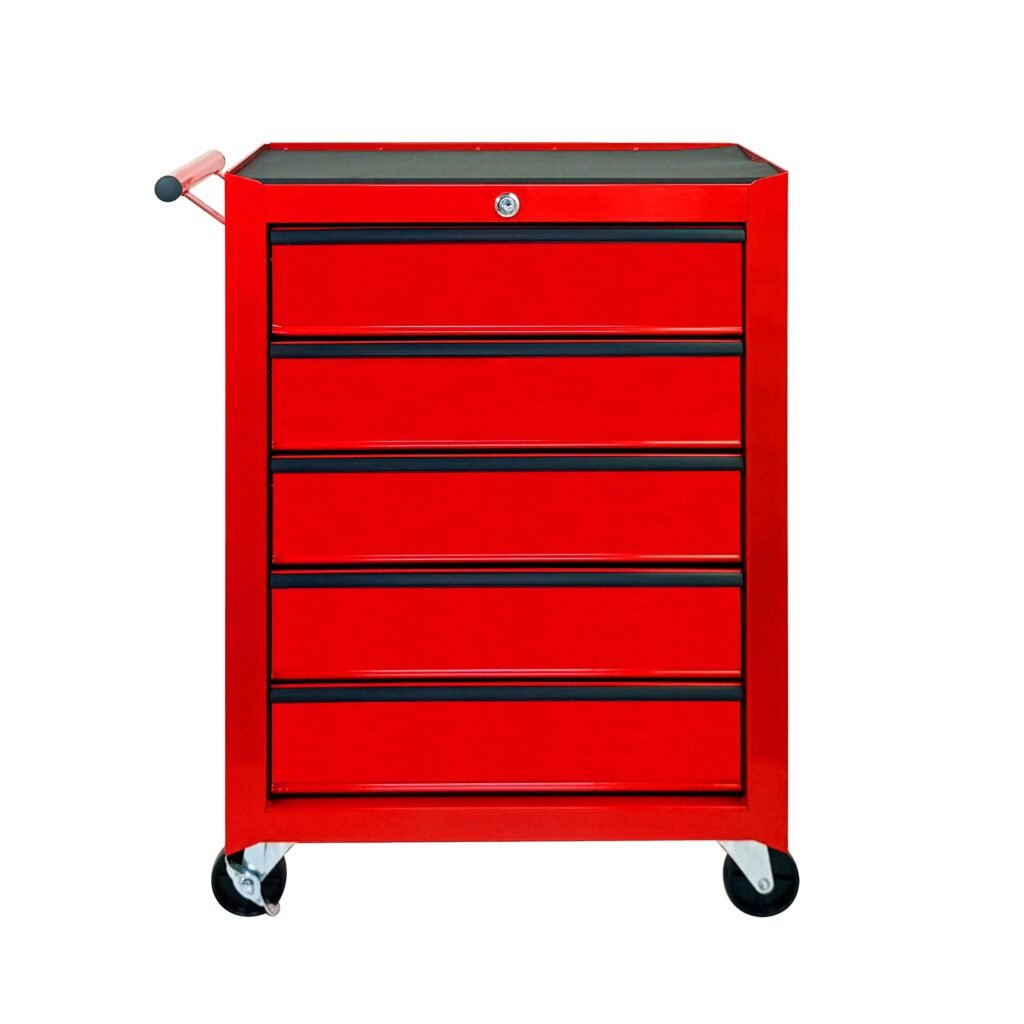 Excelo 5 Drawer Rolling Tool Chest, Ball Bearing Slides, Steel Storage For Garage And Workshop