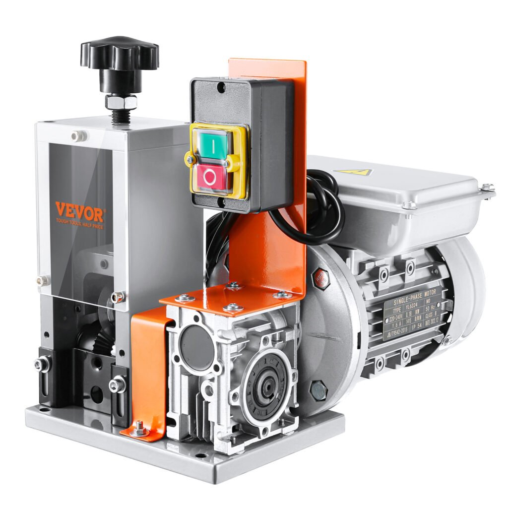 VEVOR Automatic Wire Stripping Machine, Electric Motorized Cable Stripper, 180 W, 60 Ft Min Wire Peeler With Visible Stripping Depth Reference, For Scrap Copper Recycling