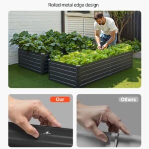 Metal Raised Garden Bed, 6.7 X 3 X 1.5 Ft Outdoor Galvalume Planter Garden Box, Open Bottom Design, Large Planter Raised Bed For Growing Vegetables, Flowers, Herbs, And Succulents, Gray - Image 5
