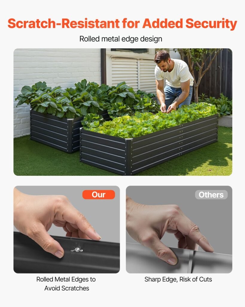 Metal Raised Garden Bed, 6.7 X 3 X 1.5 Ft Outdoor Galvalume Planter Garden Box, Open Bottom Design, Large Planter Raised Bed For Growing Vegetables, Flowers, Herbs, And Succulents, Gray