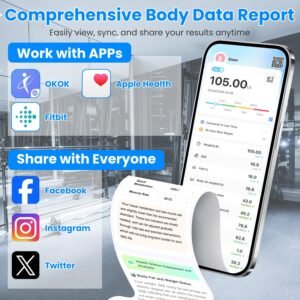 Smart Digital Scale For Body Weight High Accuracy BMI Weight Scale Full Body Composition Analysis Sync With APP 4mm Tempered Glass 397LBS Capacity LCD Display - Image 5