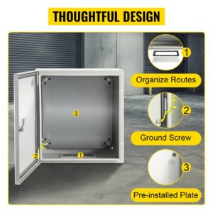 VEVOR NEMA Steel Enclosure,  NEMA 4X Steel Electrical Box, IP66 Waterproof & Dustproof, Outdoor Indoor Electrical Junction Box - Image 7