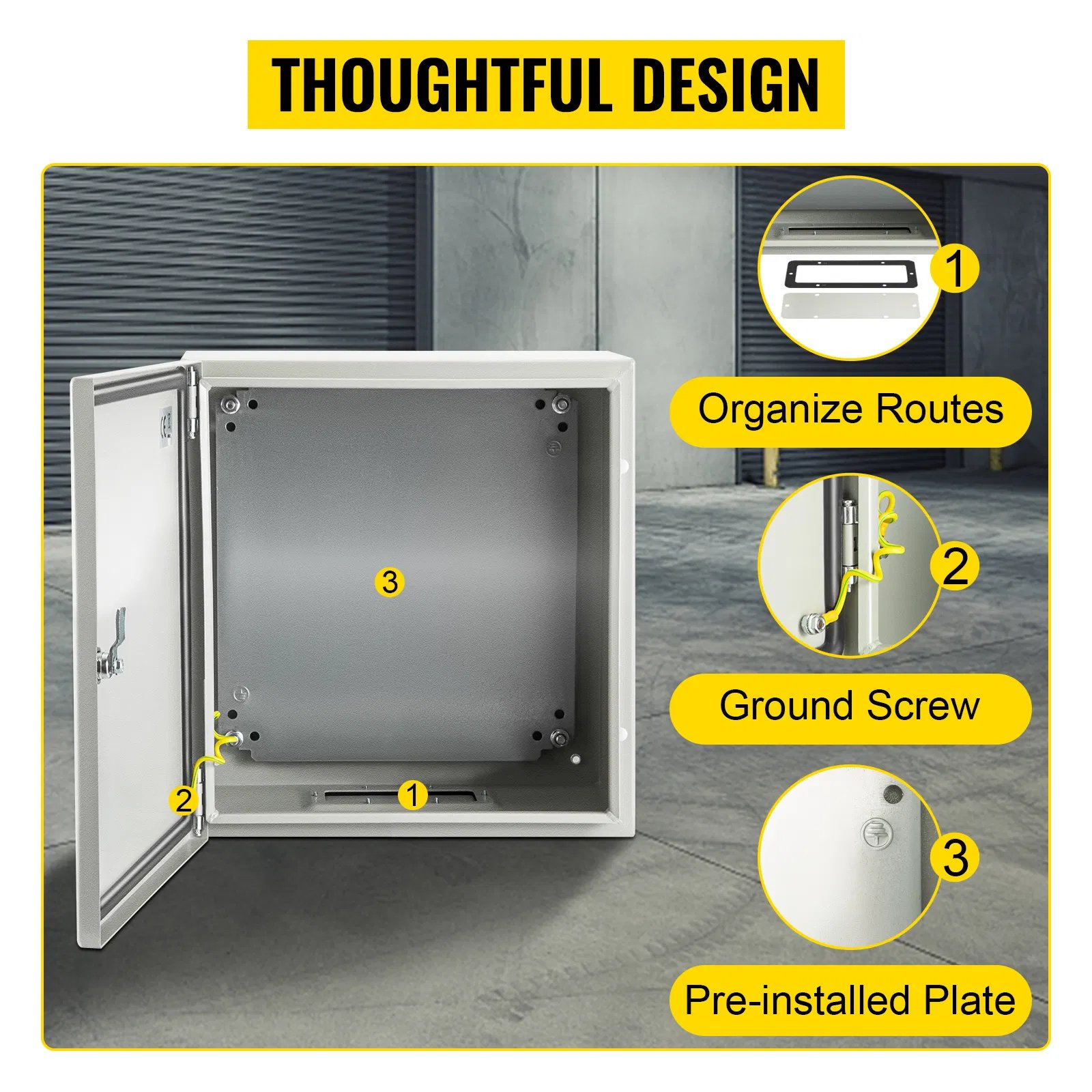VEVOR NEMA Steel Enclosure,  NEMA 4X Steel Electrical Box, IP66 Waterproof & Dustproof, Outdoor Indoor Electrical Junction Box - Image 7