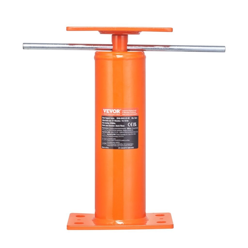 Adjustable Floor Jack Post House Floor Leveling Lift 12'-16' Height Range
