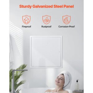 Access Panel For Drywall, 19.2 X 19.2 In Galvanized Steel Access Door, Easy Install Hinged Service Panel With Screwdriver Latch, For Ceiling Plumbing Electrical, 18.4 X 18.4 In Cutout Size White - Image 5