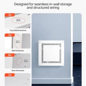 Structured Media Enclosure 14 In Recessed In-Wall TV Media Box With Cover - Image 4